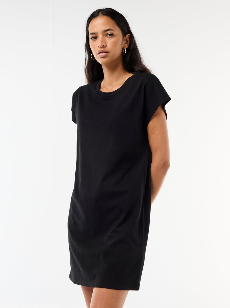 T-shirtjurk met korte mouwen Zwart - Kiabi