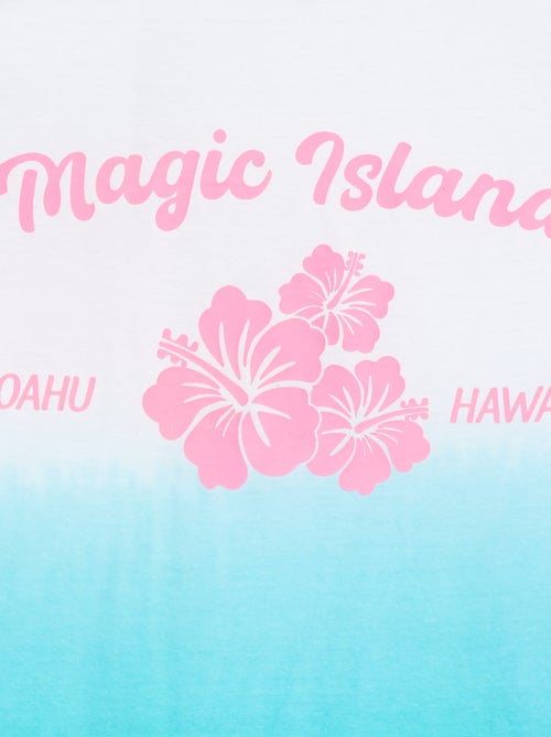 T-shirtjurk met ruchemouwen en tie-dyeprint - Kiabi