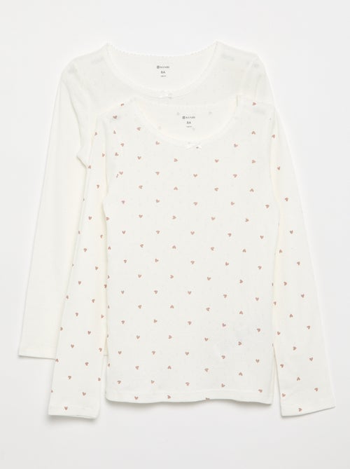 T-shirts en maille pointelle - Lot de 2 - Kiabi