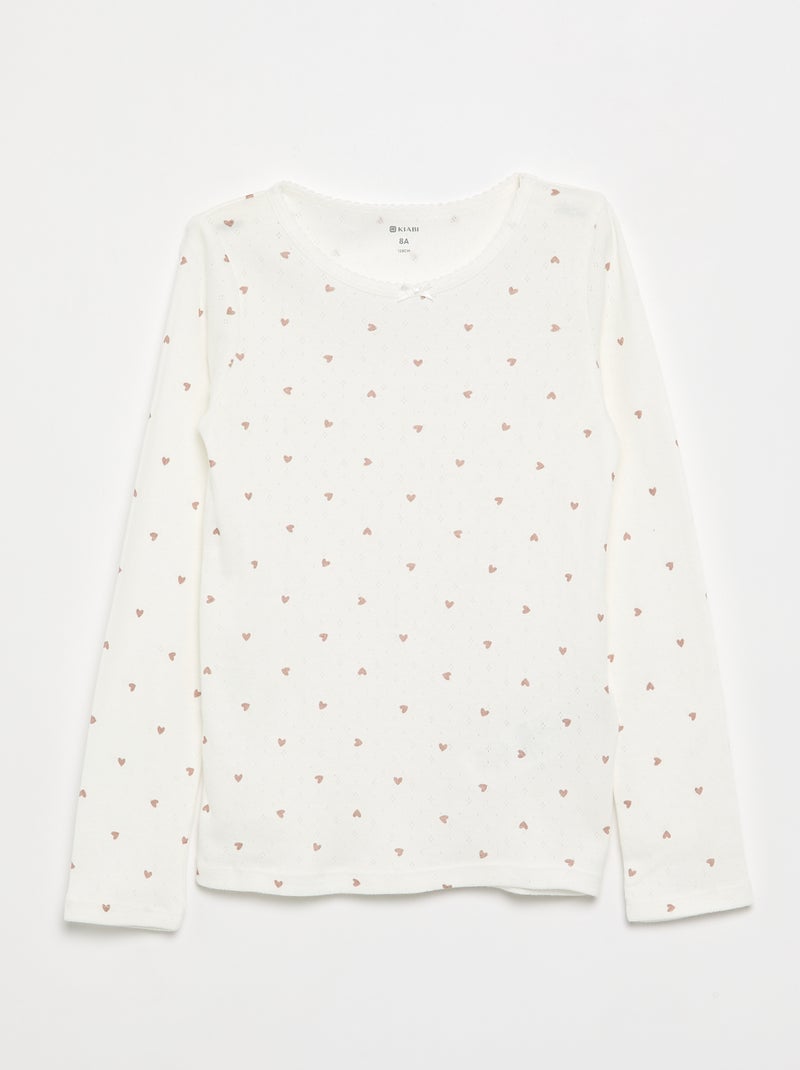 T-shirts en maille pointelle - Lot de 2 Beige - Kiabi