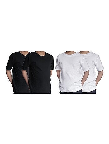 T-shirts kinderen set van 4 effen Ozabi Basic