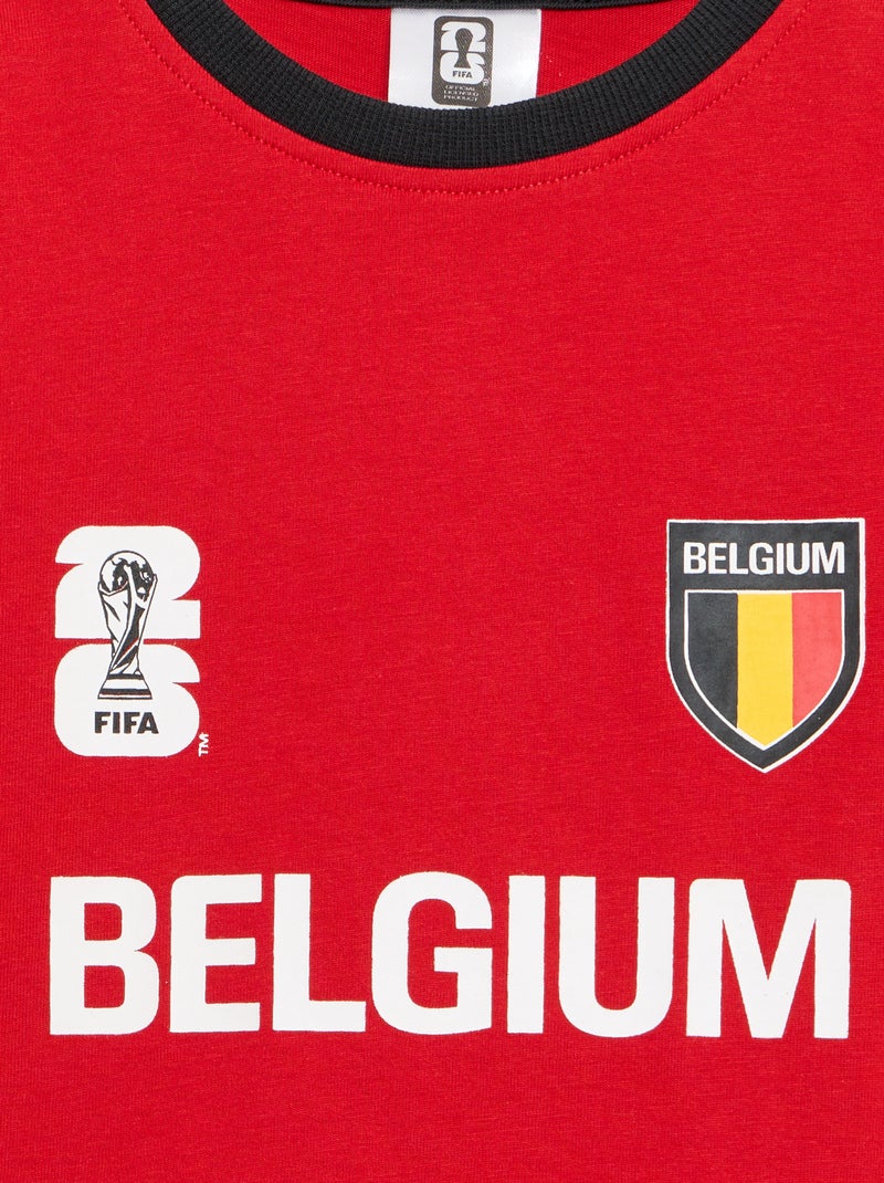 T-shirts sous licence officielle de La Coupe du Monde de la FIFA 26™ - Belgique Rouge - Kiabi