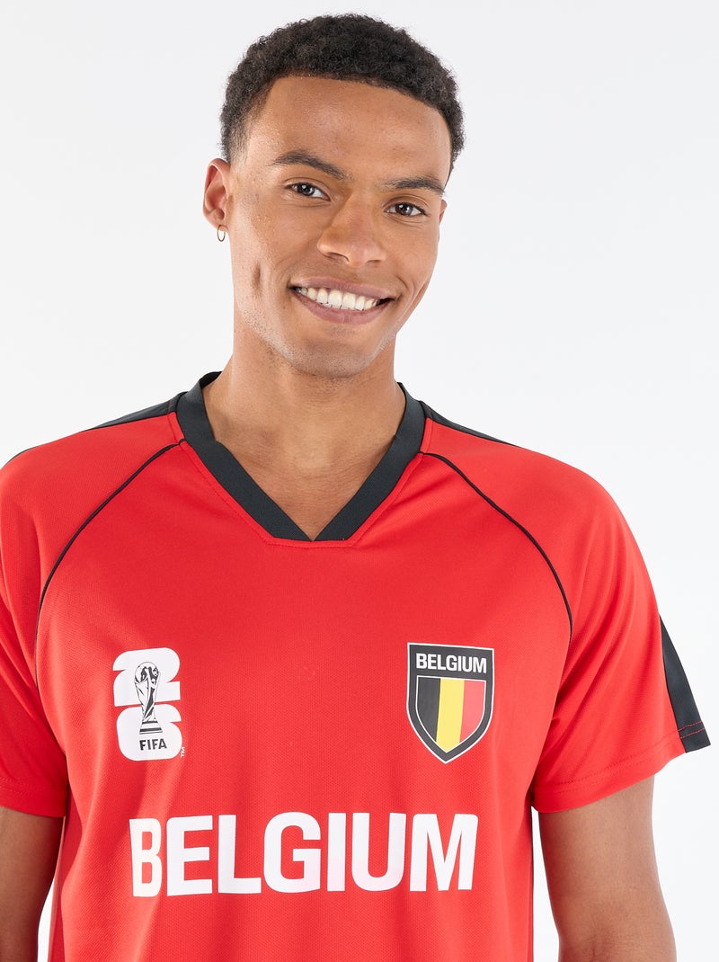 T-shirts sous licence officielle de La Coupe du Monde de la FIFA 26™- Belgique Rouge - Kiabi
