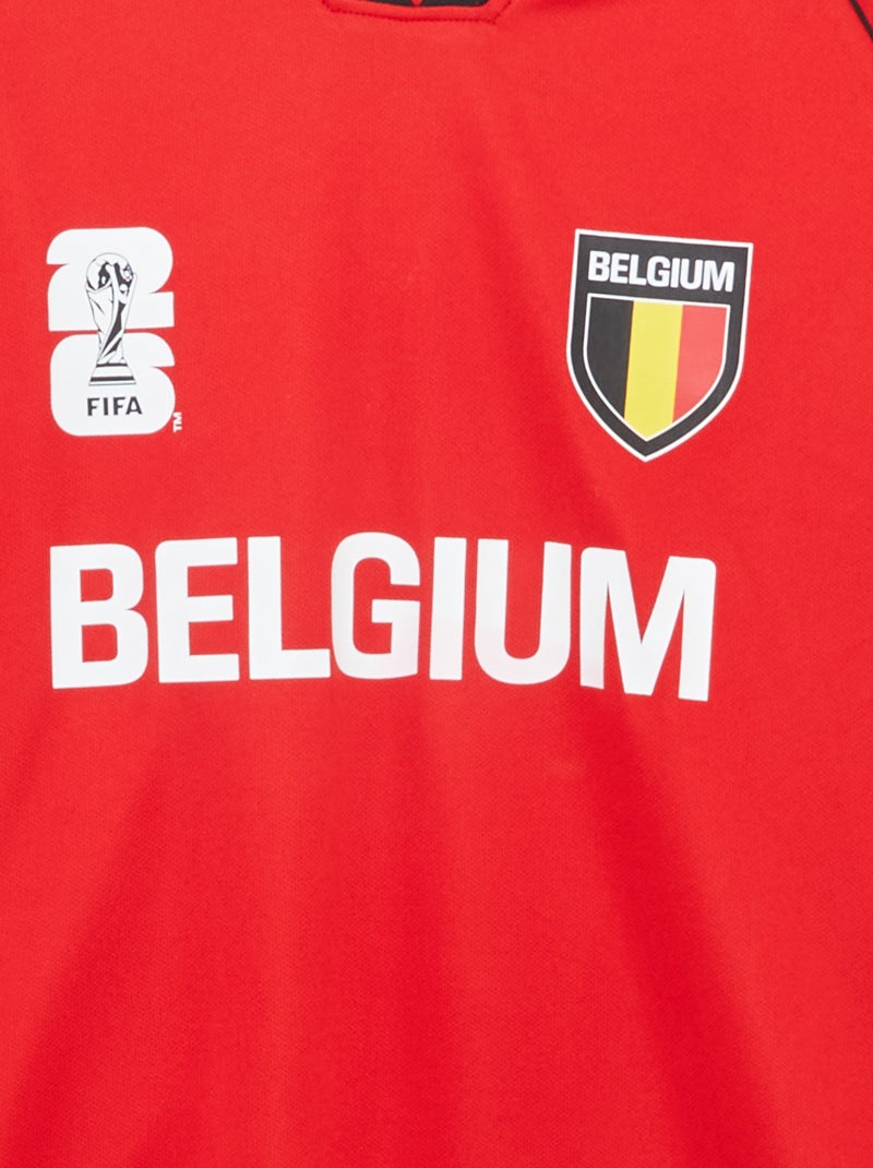 T-shirts sous licence officielle de La Coupe du Monde de la FIFA 26™- Belgique Rouge - Kiabi