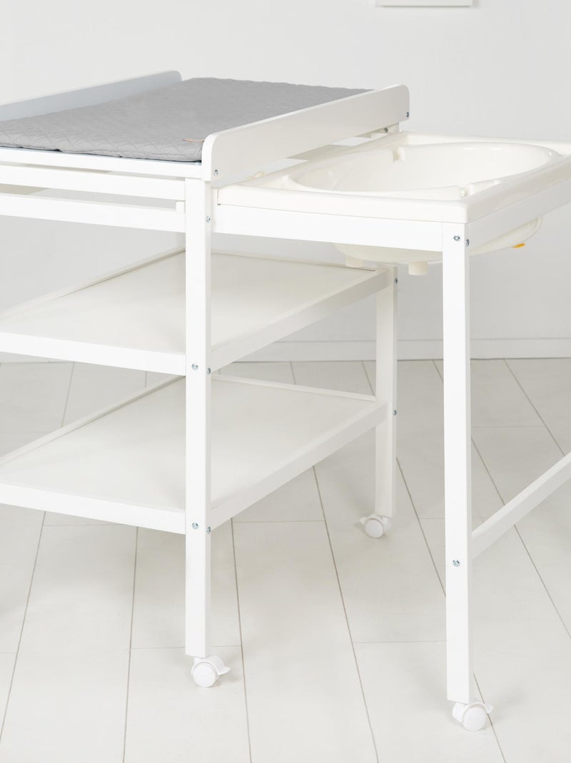 Table à langer + baignoire et matelas déperlant - ROBA Blanc - Kiabi