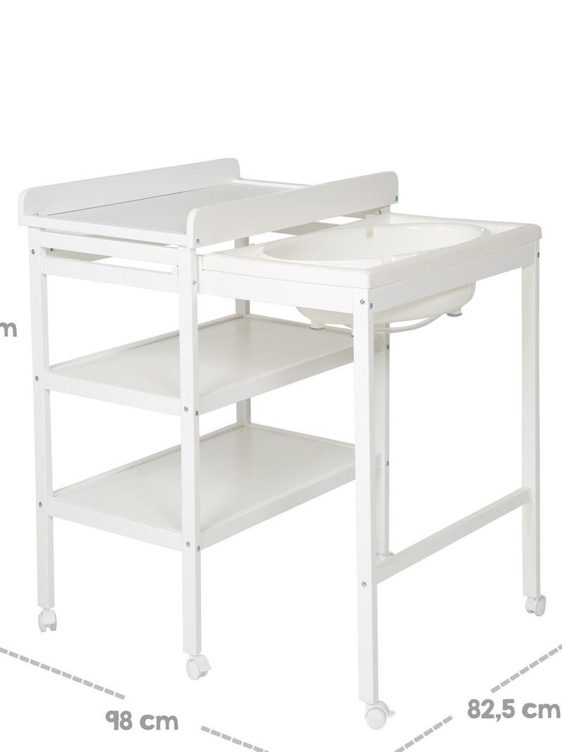 Table à langer + baignoire et matelas déperlant - ROBA Blanc - Kiabi