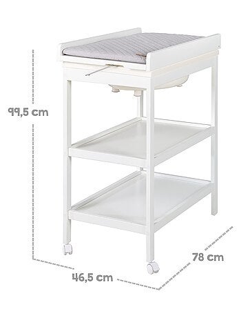 Table à langer et baignoire 2en1 + matelas à langer déperlant 'Roba style'