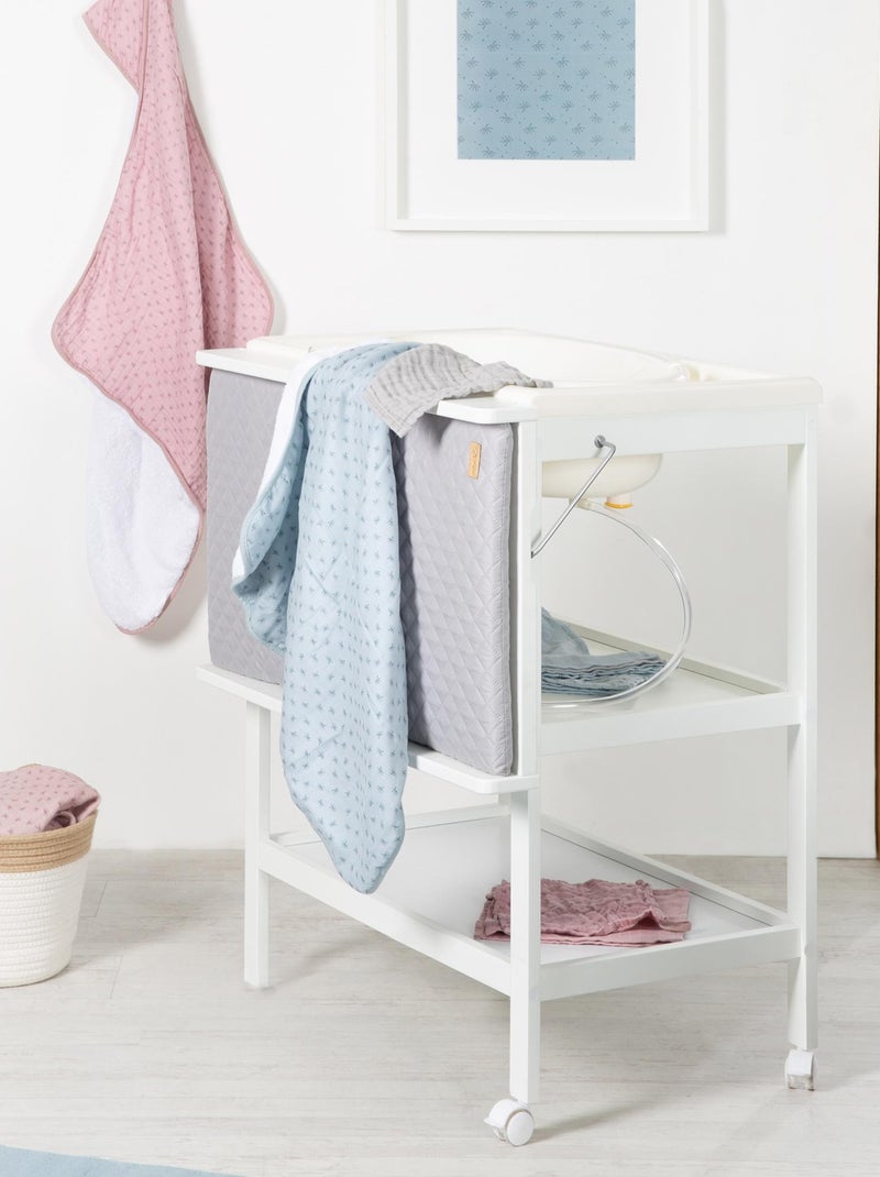 Table à langer et baignoire 2en1 + matelas à langer déperlant 'Roba style' Blanc Gris - Kiabi