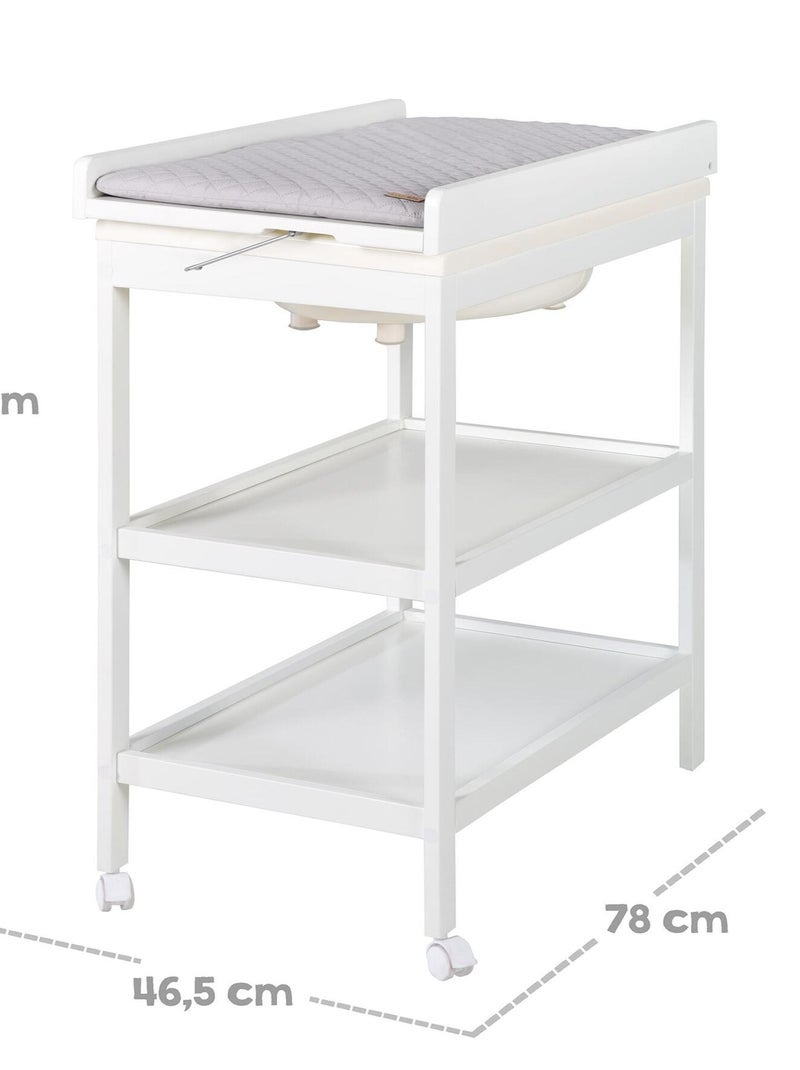 Table à langer et baignoire 2en1 + matelas à langer déperlant 'Roba style' Blanc Gris - Kiabi