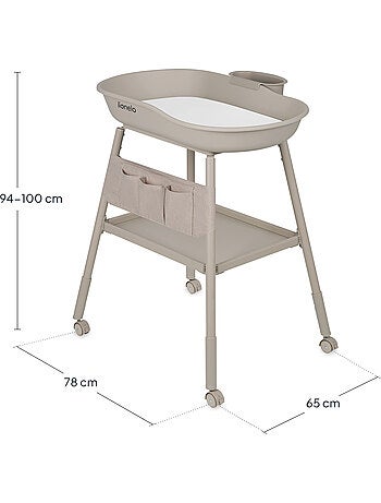 Table à langer LIONELO Rosie - Réglable en hauteur - Roulettes - Organisateur