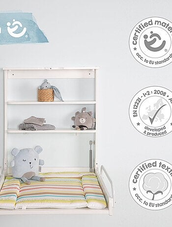 Table à langer murale rabattable + Matelas 'Dschungelbaby' - ROBA