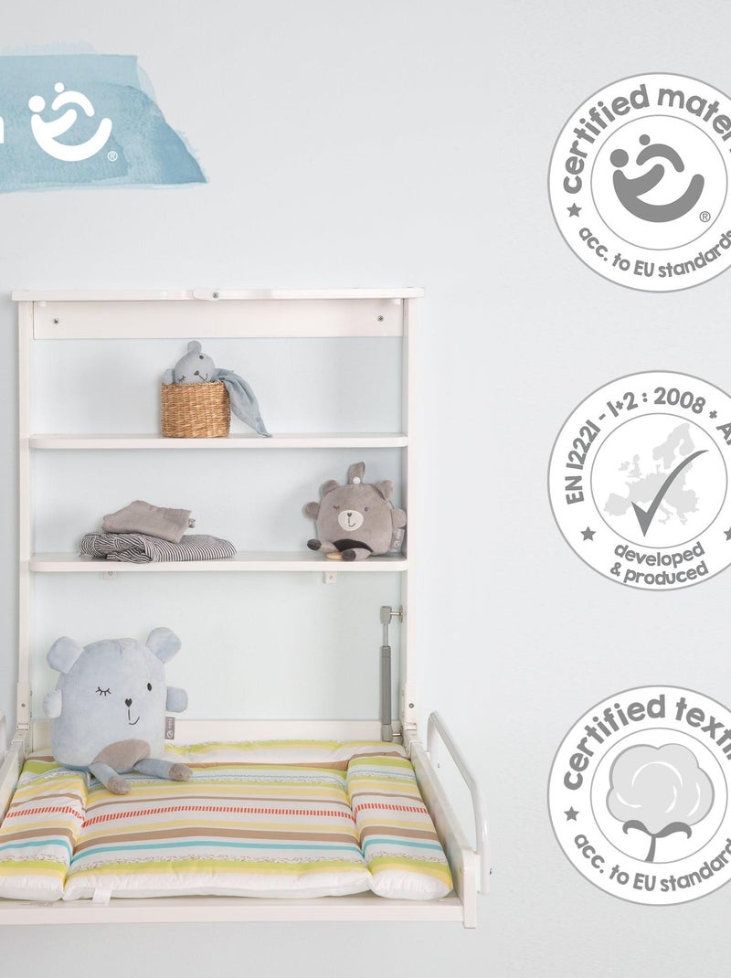 Table à langer murale rabattable + Matelas 'Dschungelbaby' - ROBA Blanc - Kiabi