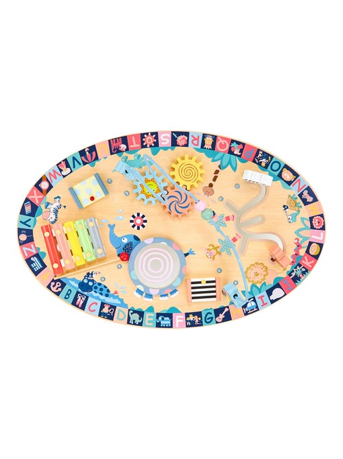 Table d'activités bois enfants +6 mois - table interactive sensorielle: cymbales, tambour - Kiabi