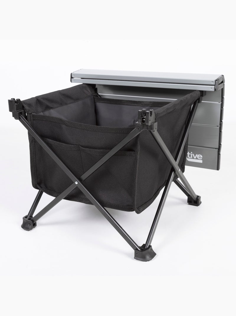 Table d'appoint de camping pliante avec sac de rangement et poche aktive Gris - Kiabi