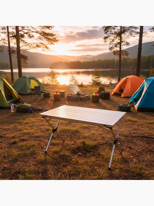 Table de camping pliante en aluminium aktive camping - Kiabi Table de camping pliante en aluminium aktive camping - Kiabi
