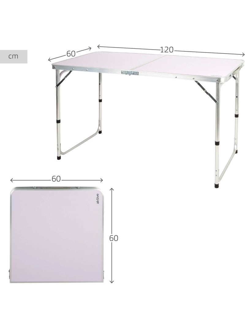 Table de camping pliante réglable en hauteur et antidérapante aktive Blanc - Kiabi