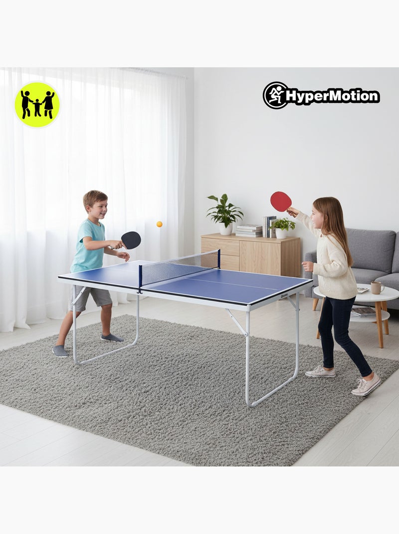 Table de ping-pong hypermotion pliable et portable – kit complet intérieur enfants et adultes Bleu - Kiabi