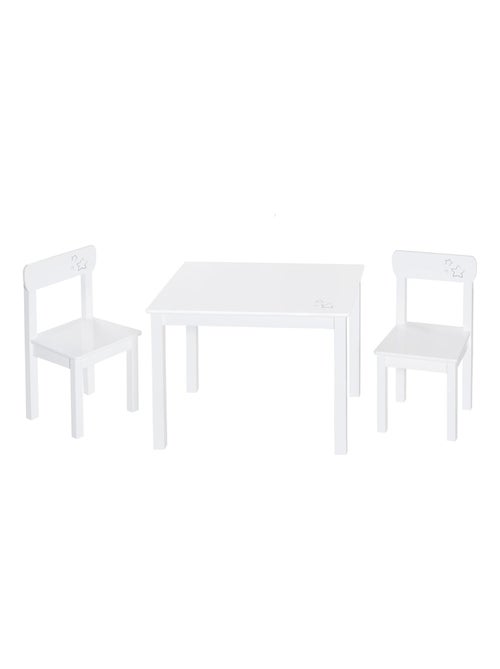 Table enfant + 2 chaises en bois motif étoile 'Little Stars' ROBA - Kiabi Table enfant + 2 chaises en bois motif étoile 'Little Stars' ROBA - Kiabi