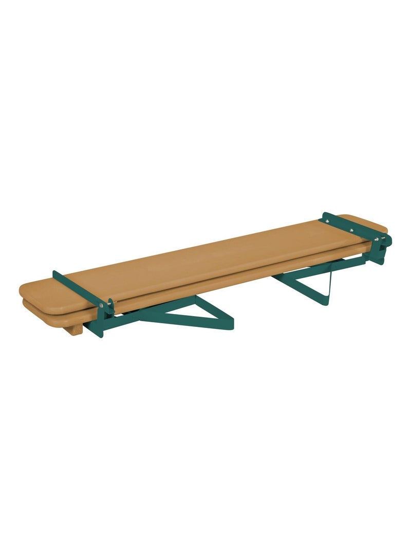 Table enfant et 2 bancs à dossier pliants en bois massif fsc 'outdoor' roba Marron - Kiabi