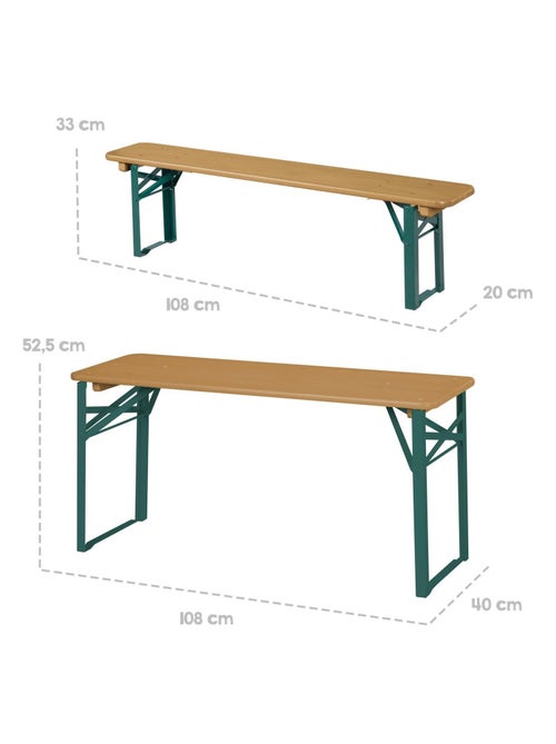 Table enfant et 2 bancs pliants en bois massif fsc 'outdoor' roba - Kiabi Table enfant et 2 bancs pliants en bois massif fsc 'outdoor' roba - Kiabi