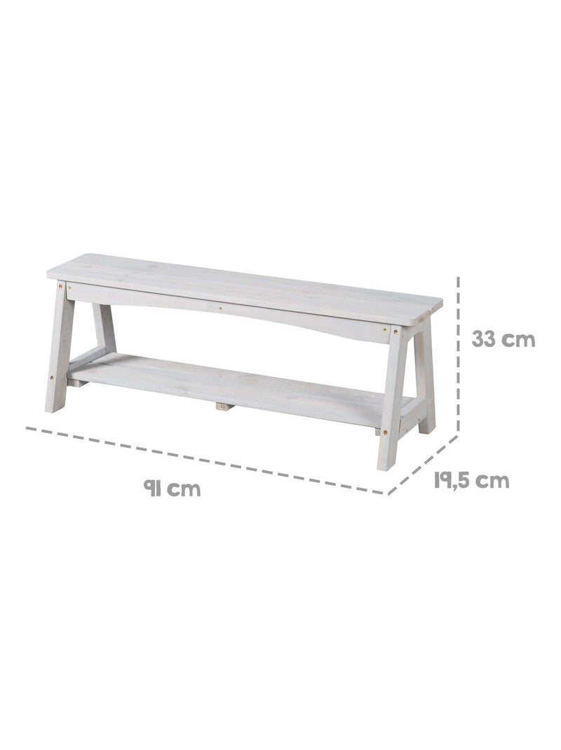 Table et bancs de jardin pour enfants avec parasol et 2 coussins 'Roba outdoor+' Gris - Kiabi
