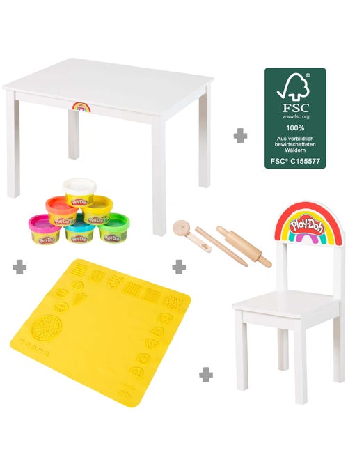 Table et chaise + 6 pots de pâte à modeler et accessoires Roba x Play-Doh - Kiabi