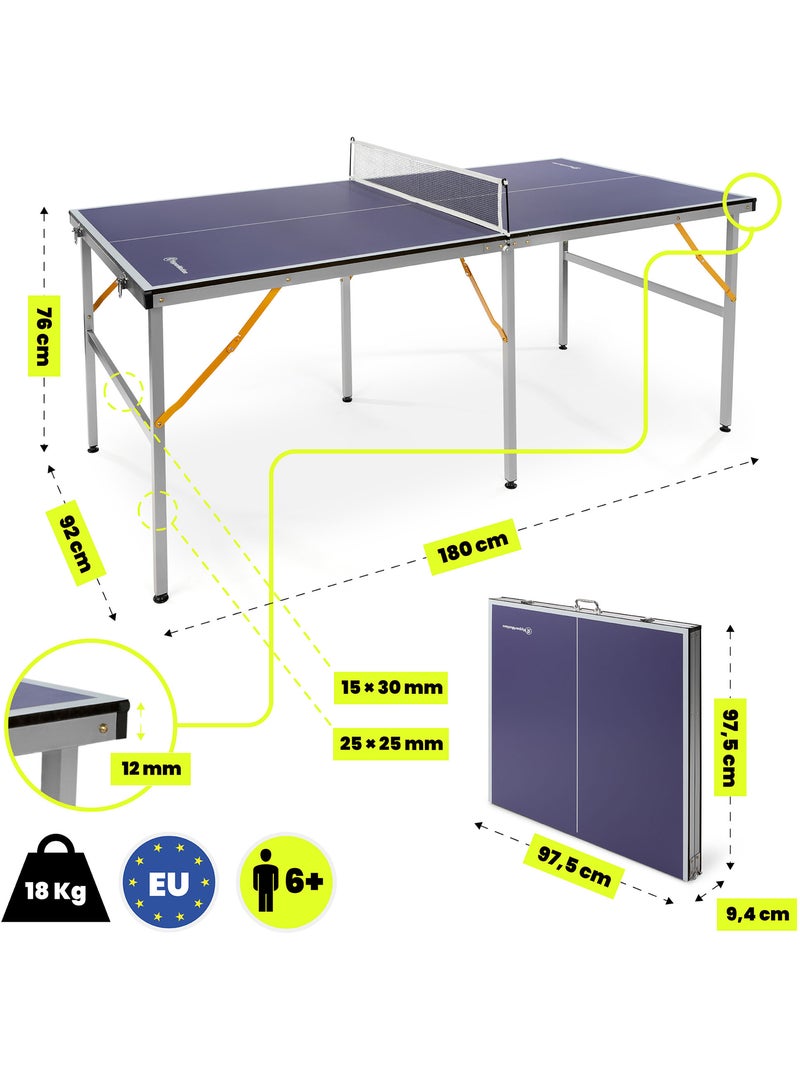 Table ping-pong hypermotion pliable portable 180x92 - filet 2 raquettes 3 balles N/A - Kiabi