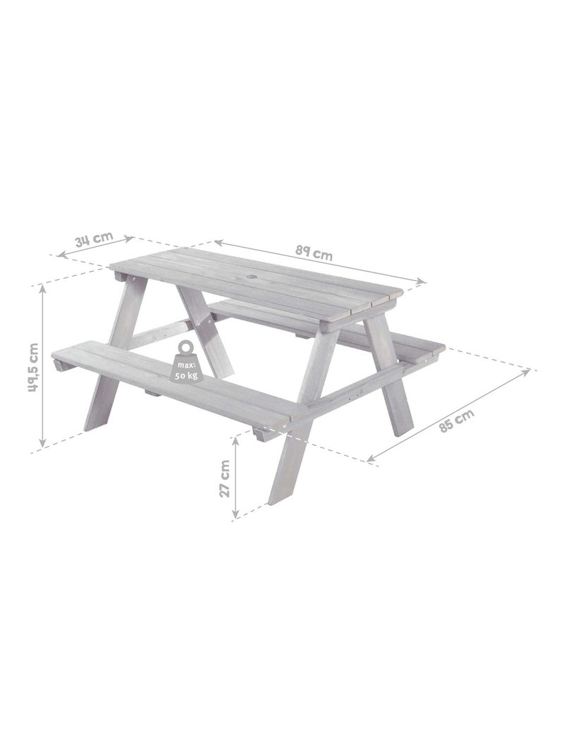 Table pique-nique enfants + 2 coussins 'Roba picnic for 4' Gris - Kiabi