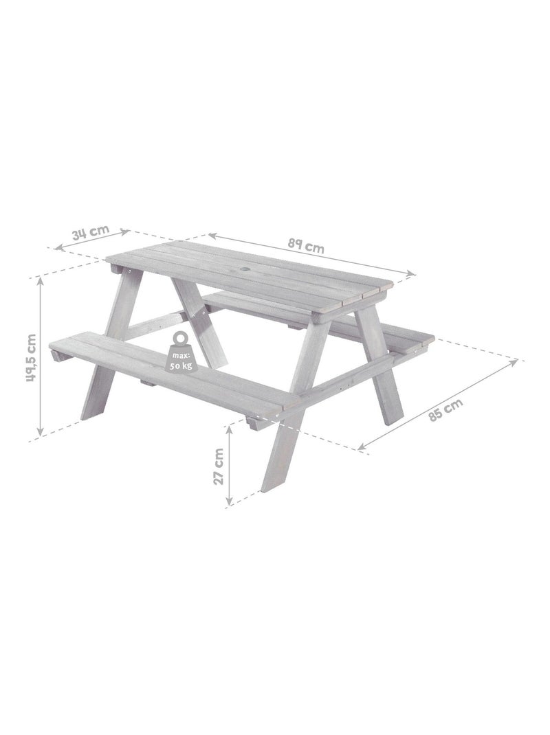 Table pique-nique enfants 'Roba picnic for 4' Gris - Kiabi