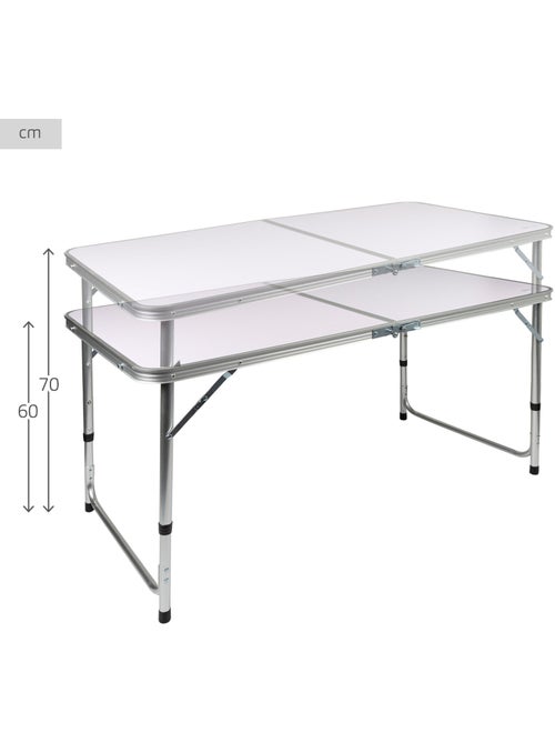 Table pliante réglable en hauteur avec 4 tabourets aktive - Kiabi Table pliante réglable en hauteur avec 4 tabourets aktive - Kiabi