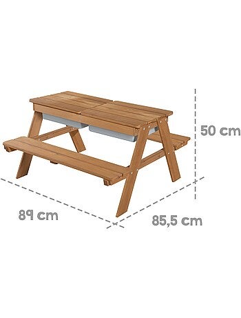 Table sable et eau en bois massif pour pique-nique - 4 Places 'Roba outdoor+ play'