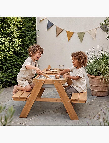 Table sable et eau en bois massif pour pique-nique - 4 Places 'Roba outdoor+ play'