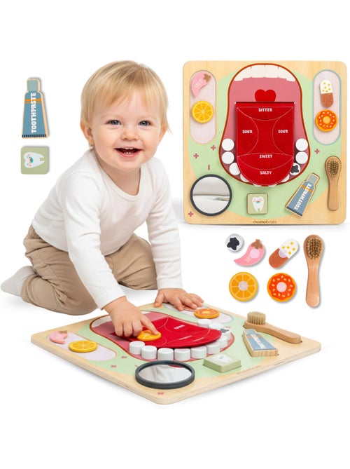 Tableau busy board bois dentiste 45x45cm hygiene dentaire saveurs mamabrum - Kiabi Tableau busy board bois dentiste 45x45cm hygiene dentaire saveurs mamabrum - Kiabi
