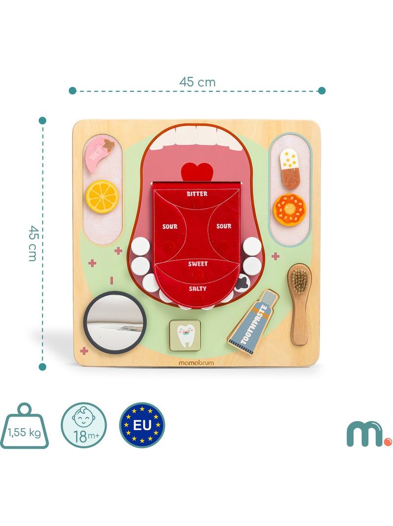Tableau busy board bois dentiste 45x45cm hygiene dentaire saveurs mamabrum N/A - Kiabi