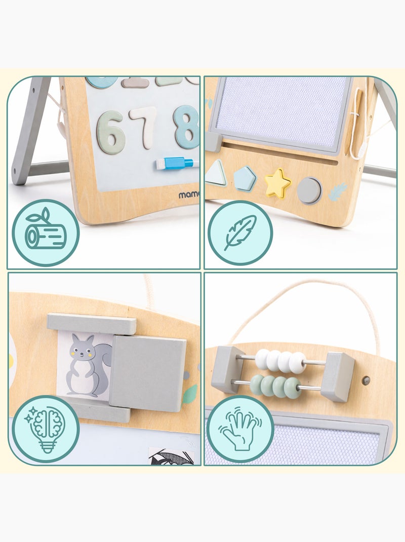 Tableau éducatif en bois 2 en 1 magnétique double face mamabrum dès 3 ans N/A - Kiabi