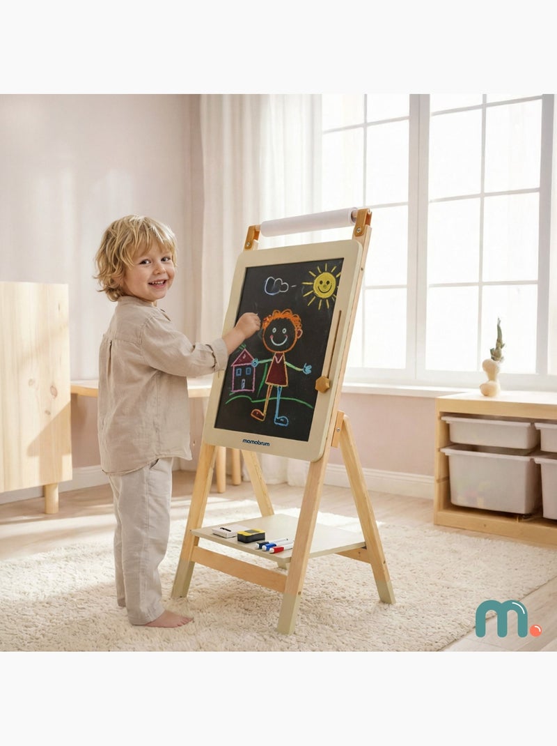 Tableau éducatif en bois 3 en 1 ajustable avec papier mamabrum dès 3 ans N/A - Kiabi