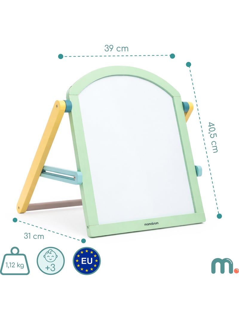 Tableau éducatif en bois double face magnétique et craie mamabrum dès 3 ans N/A - Kiabi