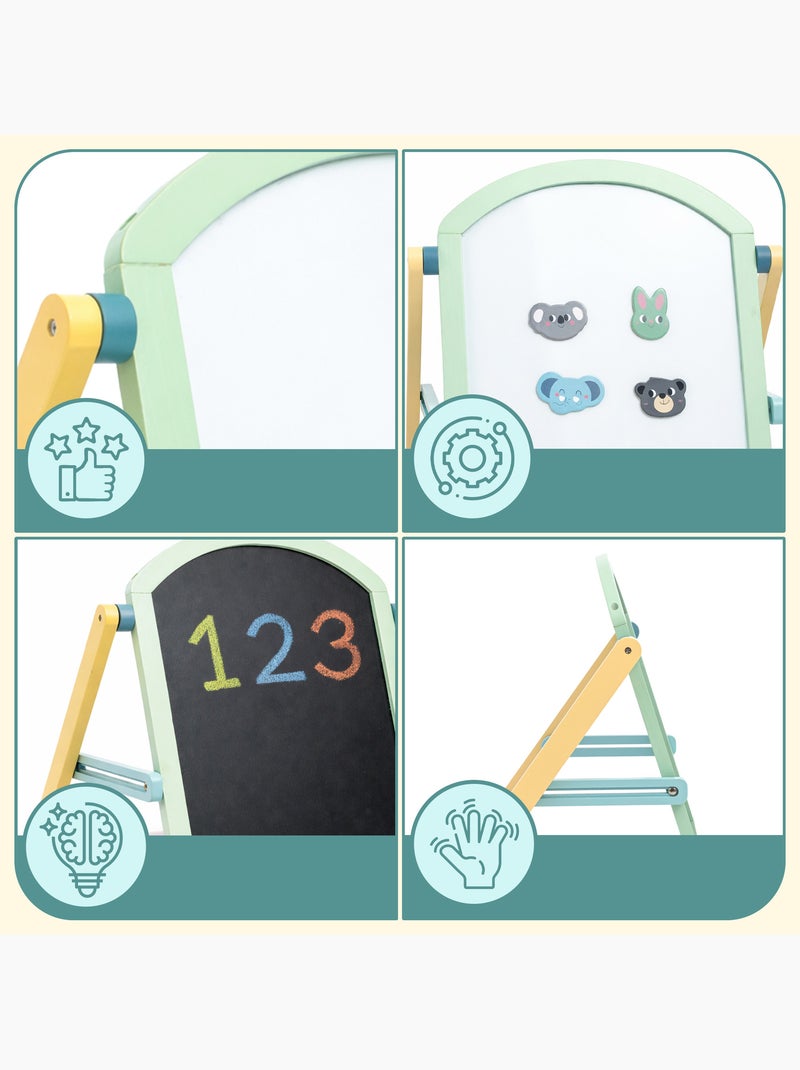 Tableau éducatif en bois double face magnétique et craie mamabrum dès 3 ans N/A - Kiabi