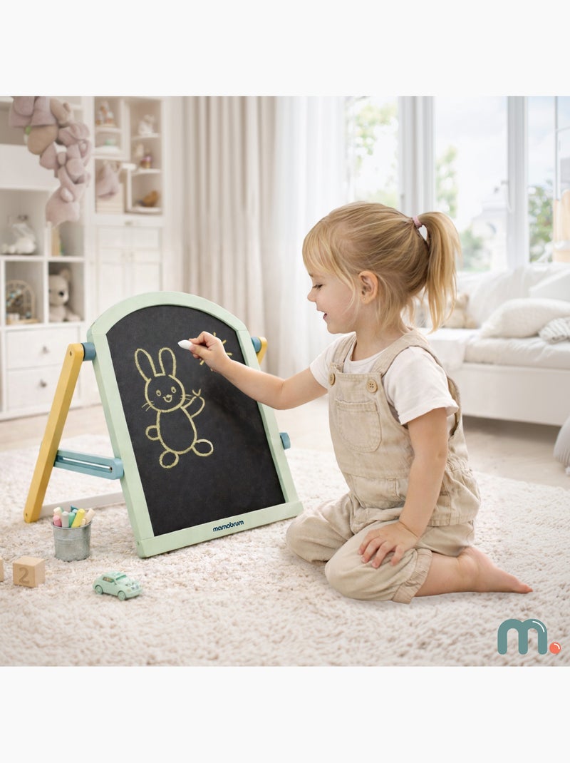 Tableau éducatif en bois double face magnétique et craie mamabrum dès 3 ans N/A - Kiabi