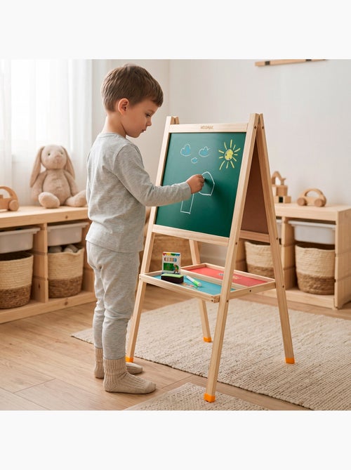 Tableau noir en bois woomax 2 en 1 40x43x77 cm - Kiabi Tableau noir en bois woomax 2 en 1 40x43x77 cm - Kiabi