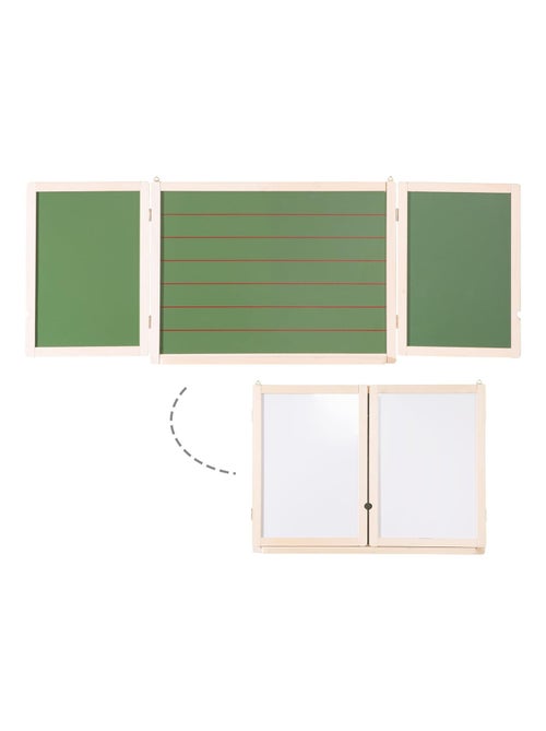 Tableau triptyque 3 faces craie et 2 magnétiques pour enfant - ROBA - Kiabi