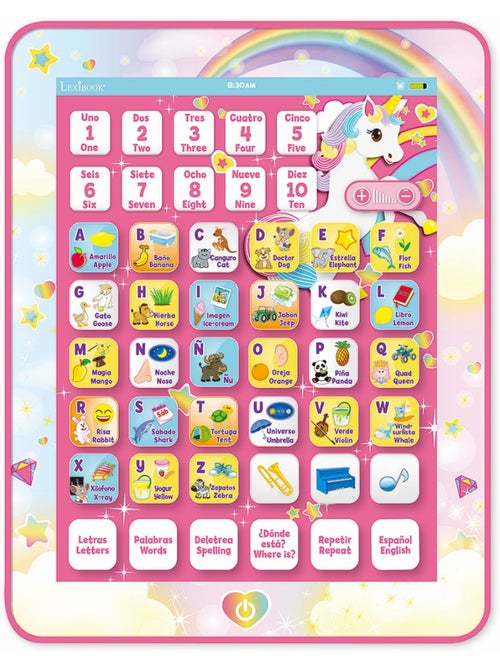 Tablette éducative bilingue licorne en espagnol et en anglais - Kiabi Tablette éducative bilingue licorne en espagnol et en anglais - Kiabi