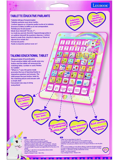Tablette éducative bilingue licorne en français et en anglais - Kiabi Tablette éducative bilingue licorne en français et en anglais - Kiabi