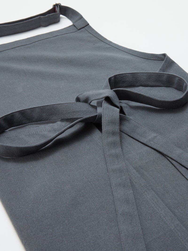 Tablier de cuisine en coton GRIS - Kiabi