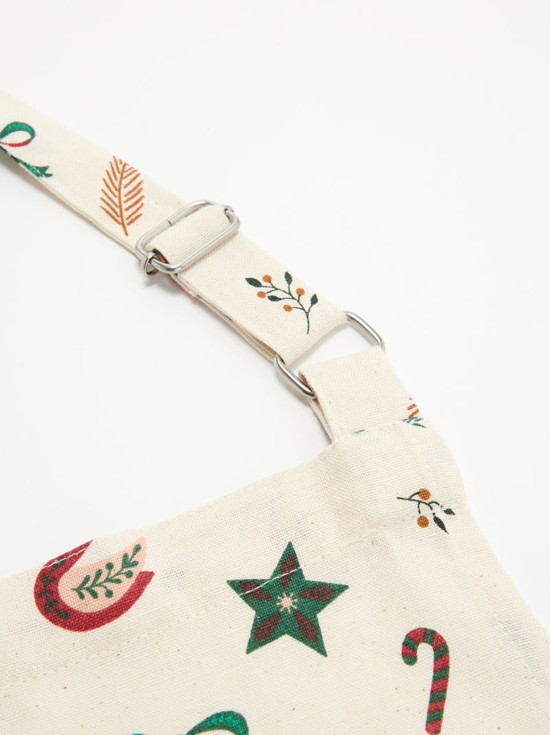 Tablier de cuisine 'Noël' - KIABI Home Ecru - Kiabi