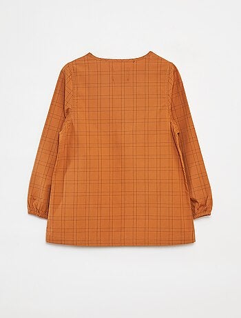 Tablier en popeline à manches longues