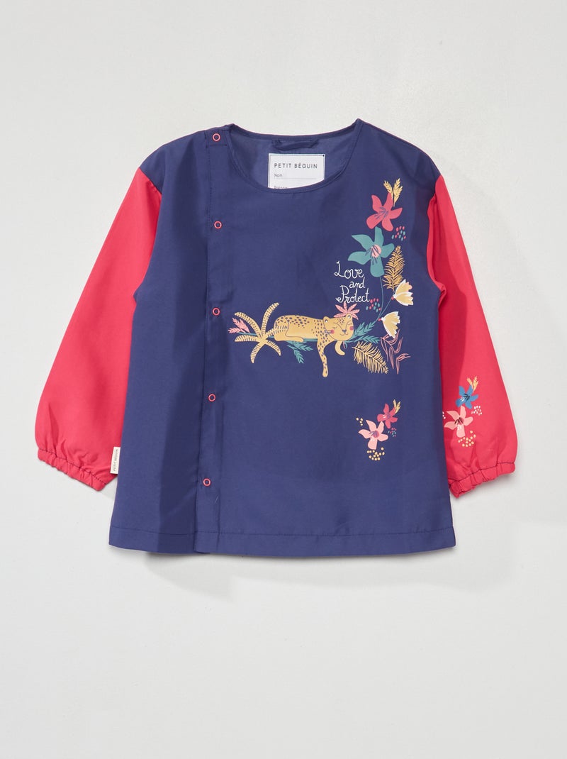 Tablier manches courtes rose/bleu - Kiabi