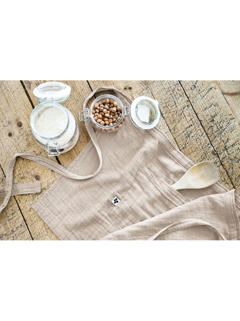 Tablier serveur – gaze de coton unie gaïa Beige Pampa - Kiabi