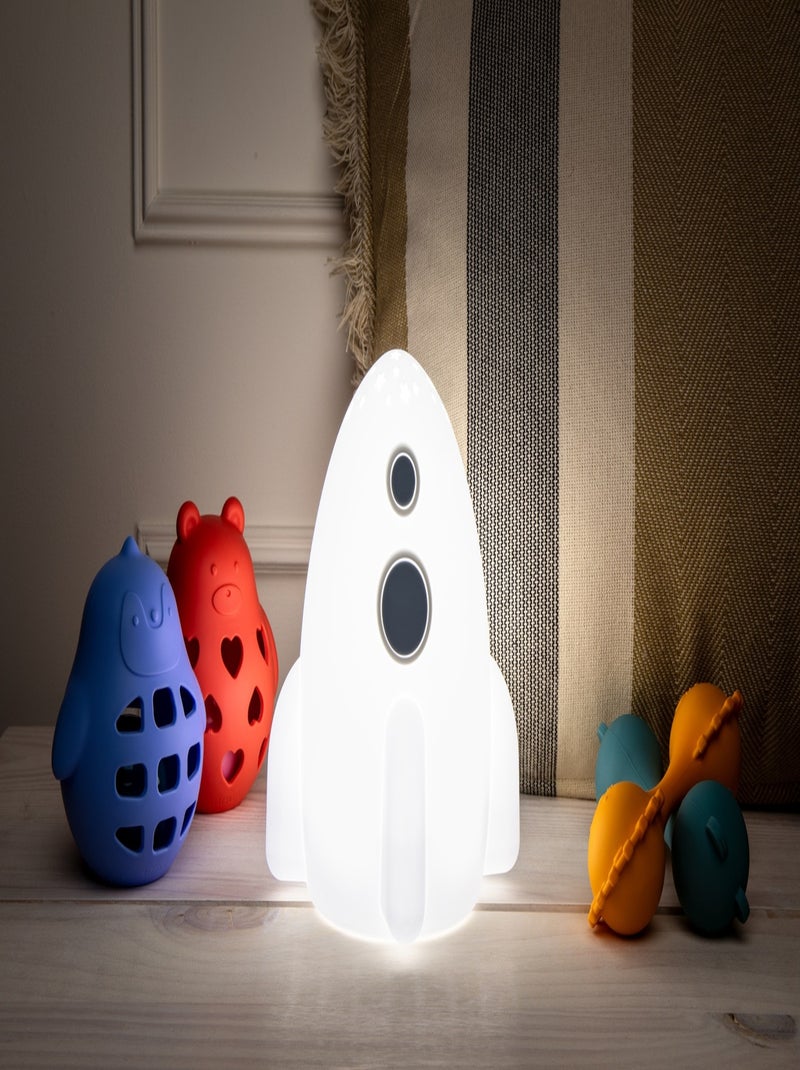 Tactiele nachtlamp in siliconen, raket Wit - Kiabi