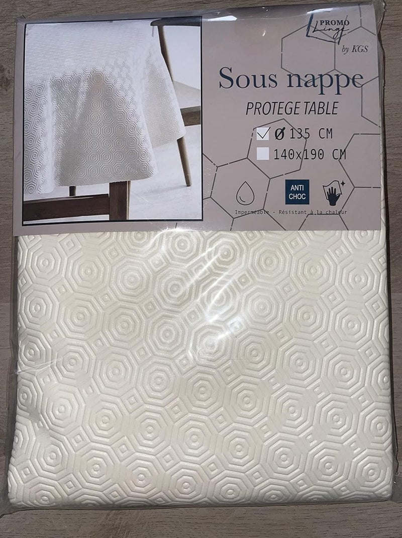 Tafelkleden bulgomme ronde 135cm promo linge Wit - Kiabi